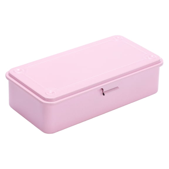 Uxcell Portable Steel Tool Box, 7.6" x 3.7" x 1.9" with Metal Latch Trunk Tool Storage Box Metal Organizer Mountain Toolbox for Garage Warehouse Workshop Household, Pink