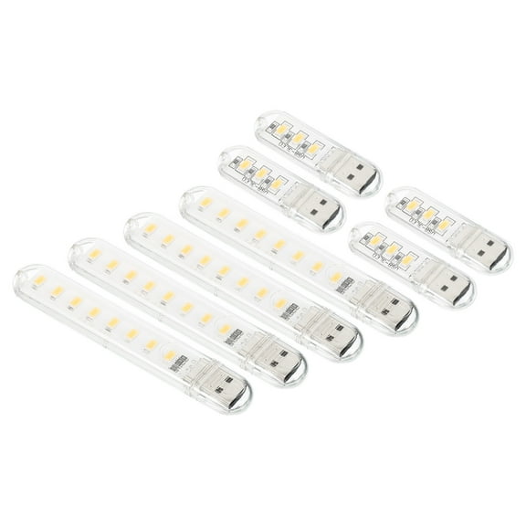 Uxcell Portable USB Plugin LED Night Light Lamp Stick, Warm White 8 Pack