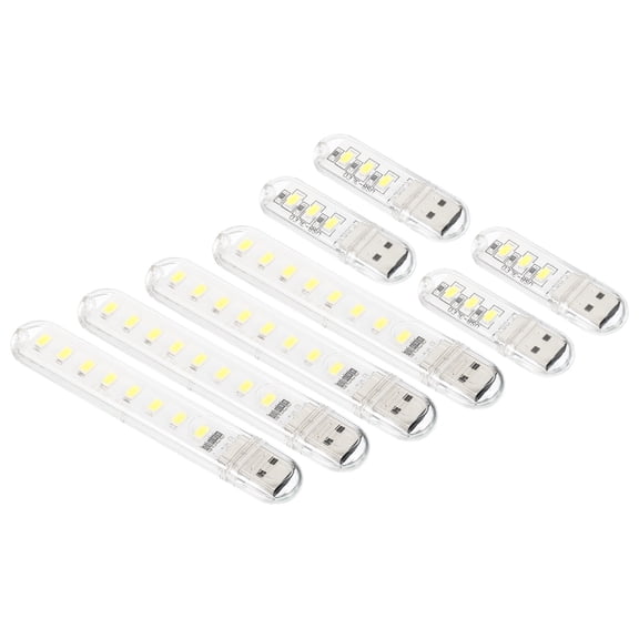 Uxcell Portable USB Plugin LED Night Light Lamp Stick, White 8 Pack