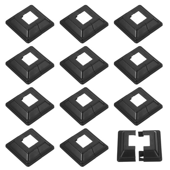 Uxcell Post Skirt, 12pack 25x25mm/1"x1" Plastic Split Style Post Base Cover Trim Skirt for Fence Stair Handrail Railing Porch, 72x72mm/2.8"x2.8"(Overall)