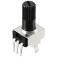 thumbnail image 1 of Uxcell Potentiometer 12mm 1K Ohm Variable Resistors Single Turn Rotary Carbon Film 5pack, 1 of 4