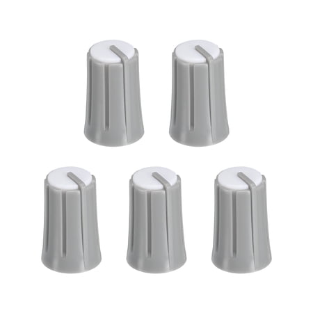 Uxcell Potentiometer Control Knob ABS Guitar Knob for Bass D Type 270 Degrees Grey White 5PCS