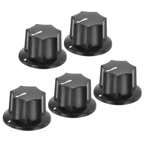 Uxcell Potentiometer Knobs Bakelite 24x15mm Volume Control Knob Cap for Guitar 6mm Hole with 5pcs Set Screw Black 5PCS