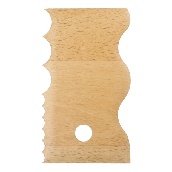 Uxcell Pottery Ribs Trimming Tools Pottery Profile Various Wave Design Tool Beech for Carving Ceramics Clay