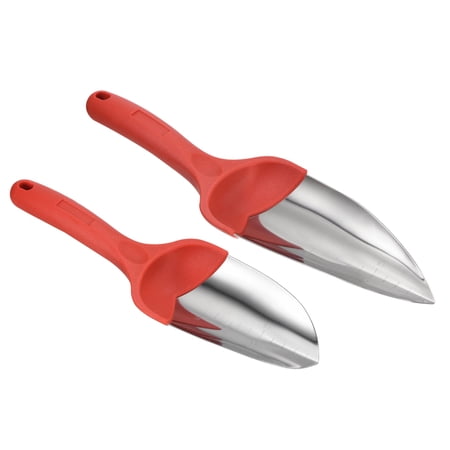 Uxcell Potting Soil Scoop Garden Trowel Transplanter Gardening Hand Shovel with Depth Marker 2Pcs/1Set