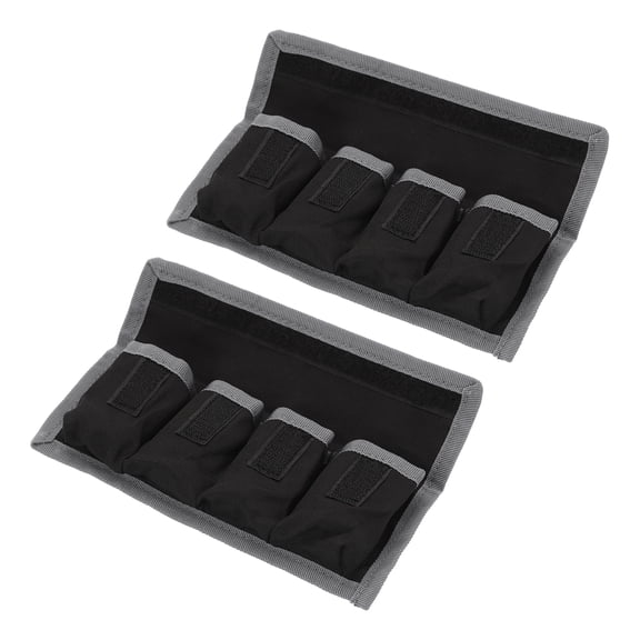 Uxcell Pouch Cases, 4 Pocket Nylon DSLR Battery Case Holder Storage Bag for AAA Battery and LP-E6 LP-E8 NP-FW50 EN-EL14 EN-EL15 Battery (Gray)