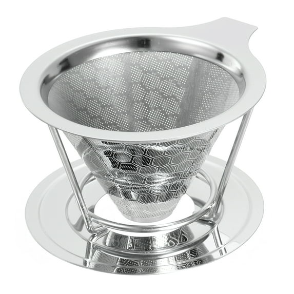 Uxcell Pour Over Coffee Dripper 300 Mesh 100mm Diameter Cone Reusable Filter Maker with Bracket for 1-2 cup