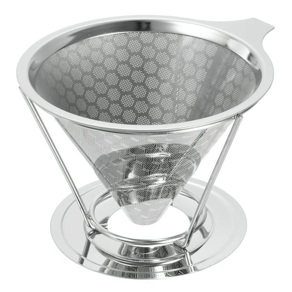 Uxcell Pour Over Coffee Dripper 600 Mesh 123mm Diameter Cone Reusable Filter Maker with Bracket for 3-4 cup