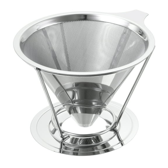 Uxcell Pour Over Coffee Dripper 600 Mesh 124mm Diameter Cone Reusable Filter Maker with Bracket for 3-4 cup