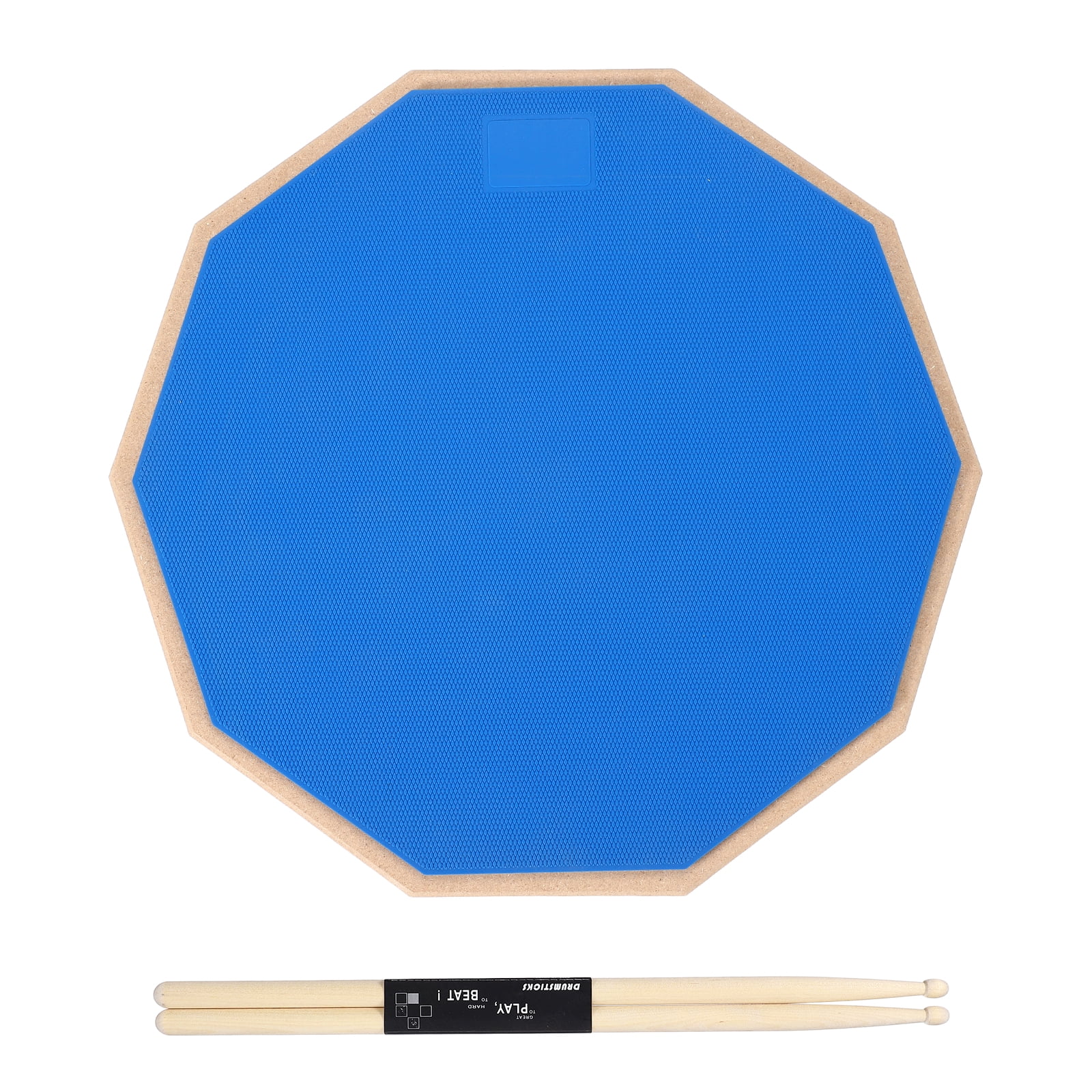 Uxcell Practice Drum Pad Set, 12 Inch Double Sided Silent Snare Drum Pad with 5A Drumsticks for Drummers, Beginners, Quiet Training (Blue)