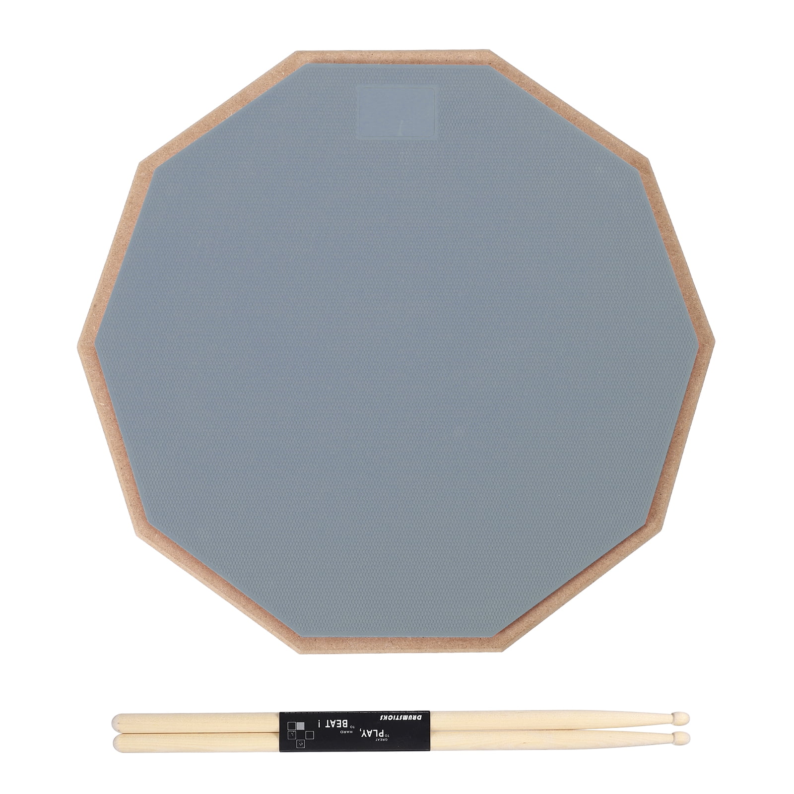 Uxcell Practice Drum Pad Set, 12 Inch Double Sided Silent Snare Drum Pad with 5A Drumsticks for Drummers, Beginners, Quiet Training (Gray)