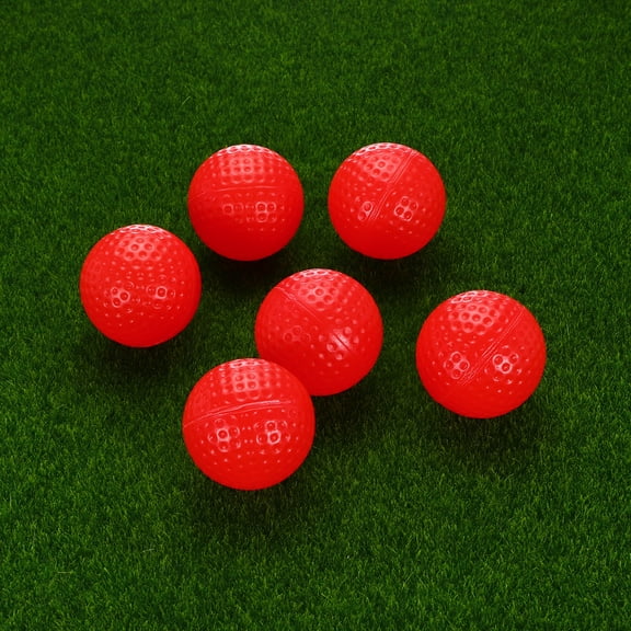 Uxcell Practice Golf Balls, Colored Golf Balls Realistic Feel and Long Lasting Limited Flight -Fitting For(Indoor/Outdoor/Backyard Practice) 1.6 Inch & 6Pack & PE & Red