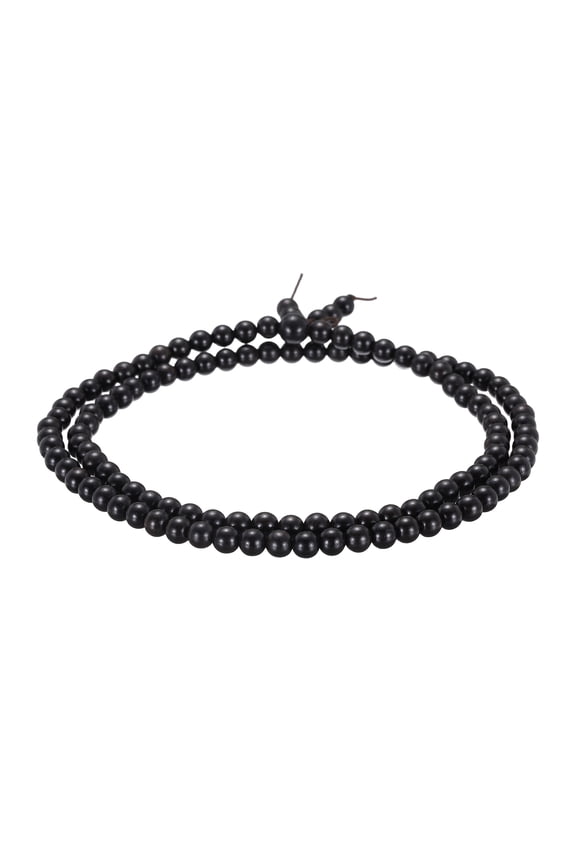Prayer Beads Bracelet, 6mm Dia 108 Natural Wooden Bead Mala Bracelets Link Wrist with Bag for Men Women Beaded Stretch Crafts Bangle, Ebony Color
