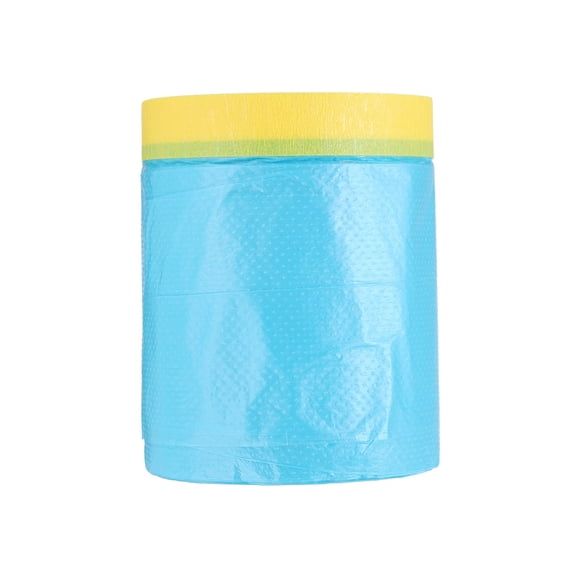 Uxcell Pre-Taped Masking Film 21.7"x82ft Adhesive Tape and Drape Painters Plastic Drop Cloth Film with Tape Plastic Sheeting for Automotive Painting Covering, Blue