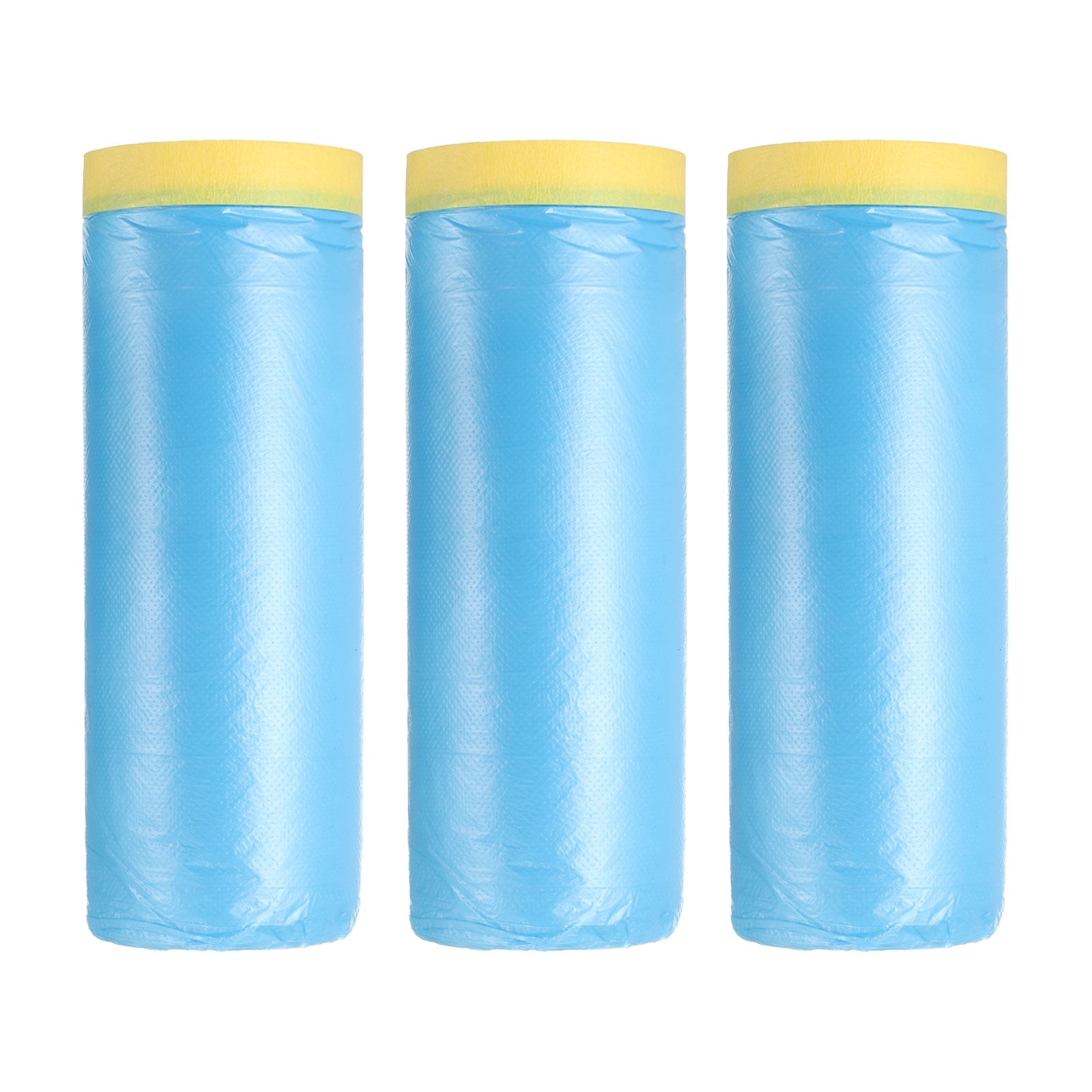 Uxcell Pre-Taped Masking Film, 3.6ft x 66ft Medium-Tack Painters Tape Blue Film 3Pcs