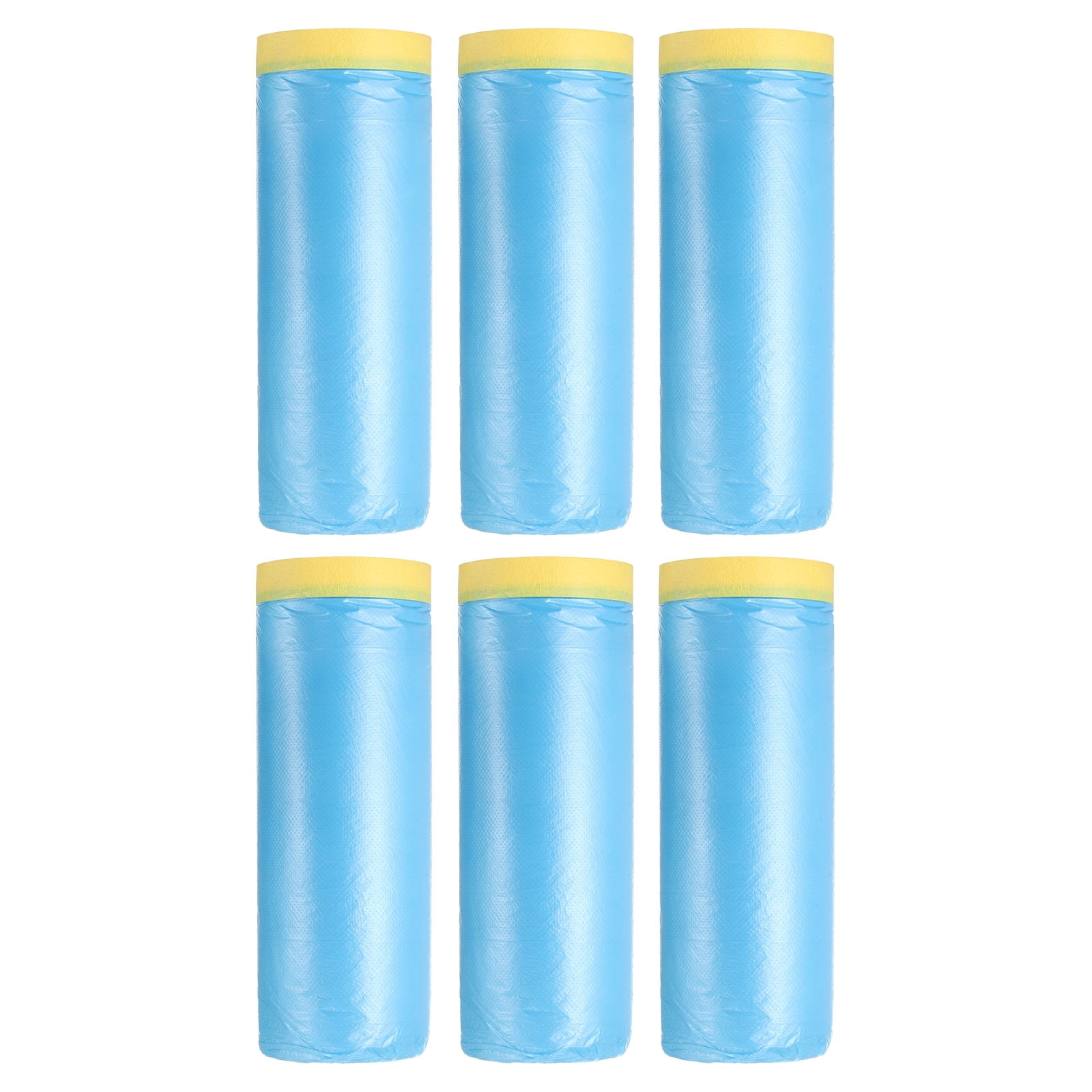 Uxcell Pre-Taped Masking Film, 3.6ft x 66ft Medium-Tack Painters Tape Blue Film 6Pcs