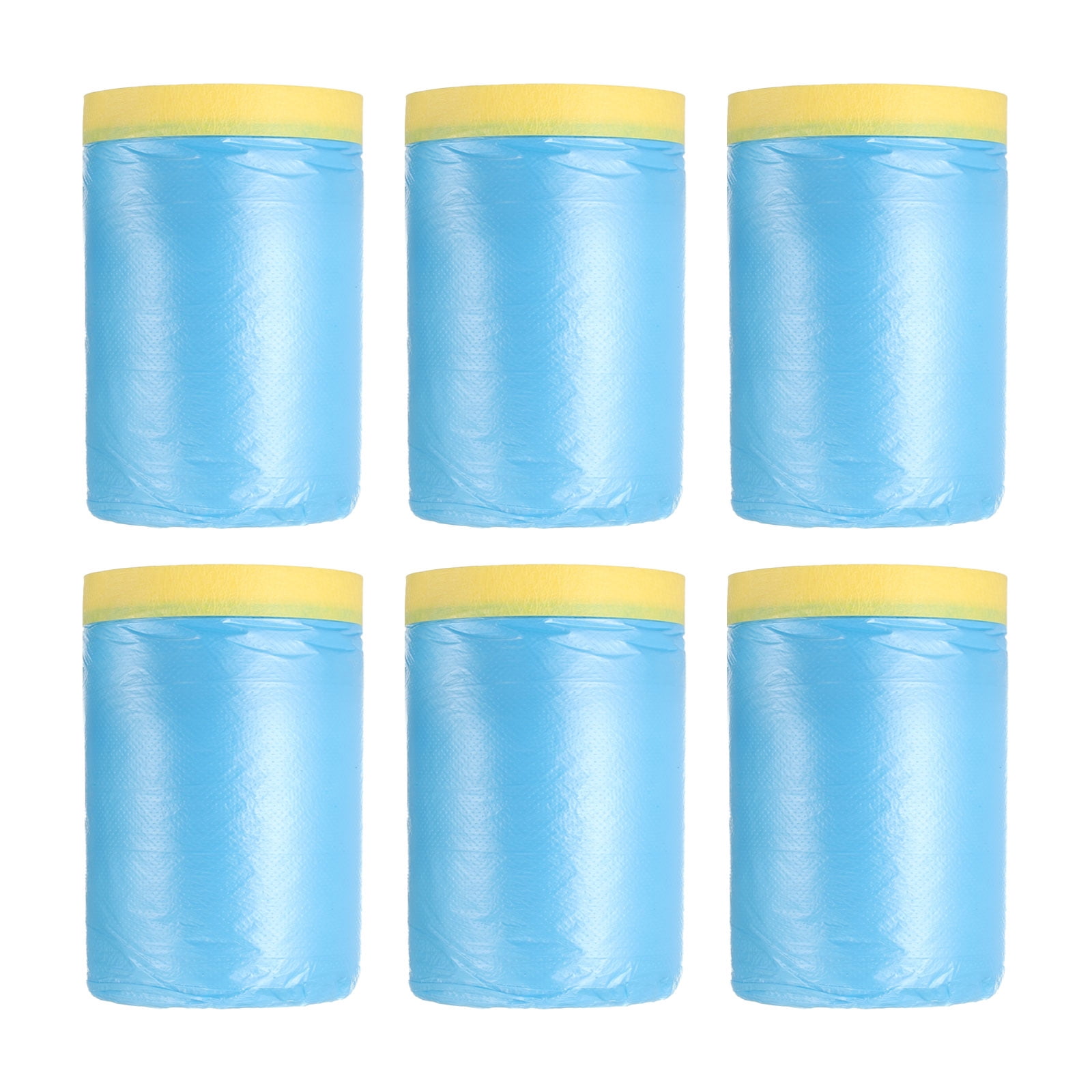 Uxcell Pre-Taped Masking Film, 3ft x 82ft Medium-Tack Painters Tape Blue Film 6Pcs