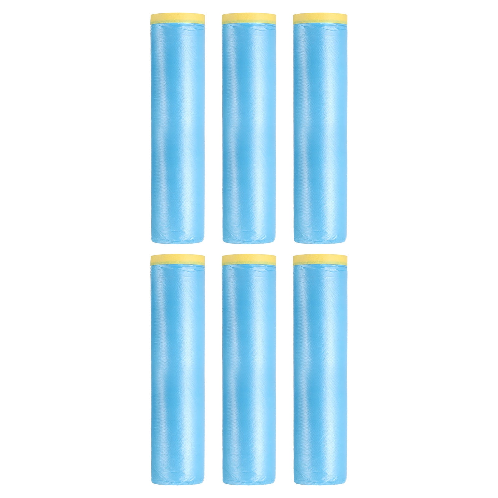 Uxcell Pre-Taped Masking Film, 7.9ft x 82ft Medium-Tack Painters Tape Blue Film 6Pcs