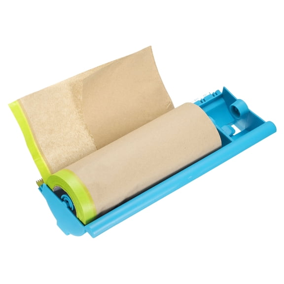 Uxcell Pre-Taped Masking Paper with Dispenser 11.8" x 39ft Brown Paper