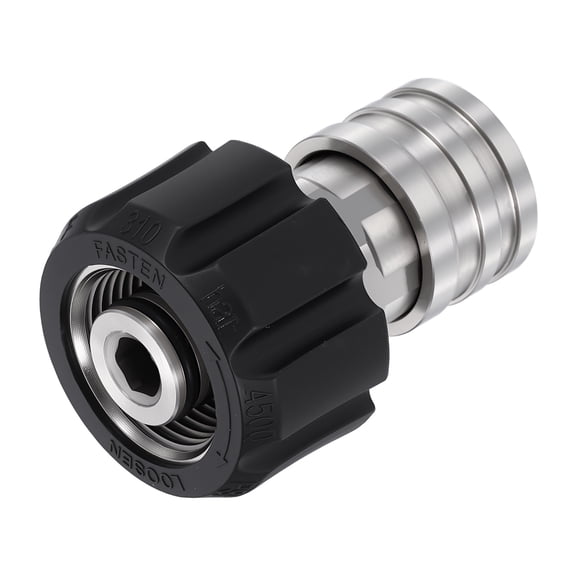 Uxcell Pressure Washer Adapter, M22 14mm Female to 1/4" Female Quick Plug Stainless Steel Quick Connect Fittings Swivel Adapter for Pressure Power Washers Hose