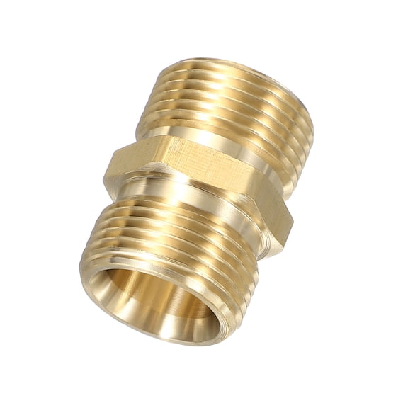 Uxcell Pressure Washer Hose Connector M22 Male to M22 Male 4800PSI Copper Pressure Washer Hose Adapter Coupler Extension Fitting Quick Connect