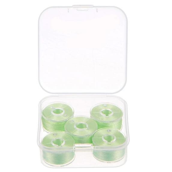 Uxcell Prewound Bobbin Thread Set with Storage Plastic Case for Embroidery and Sewing Machine, Tea Green
