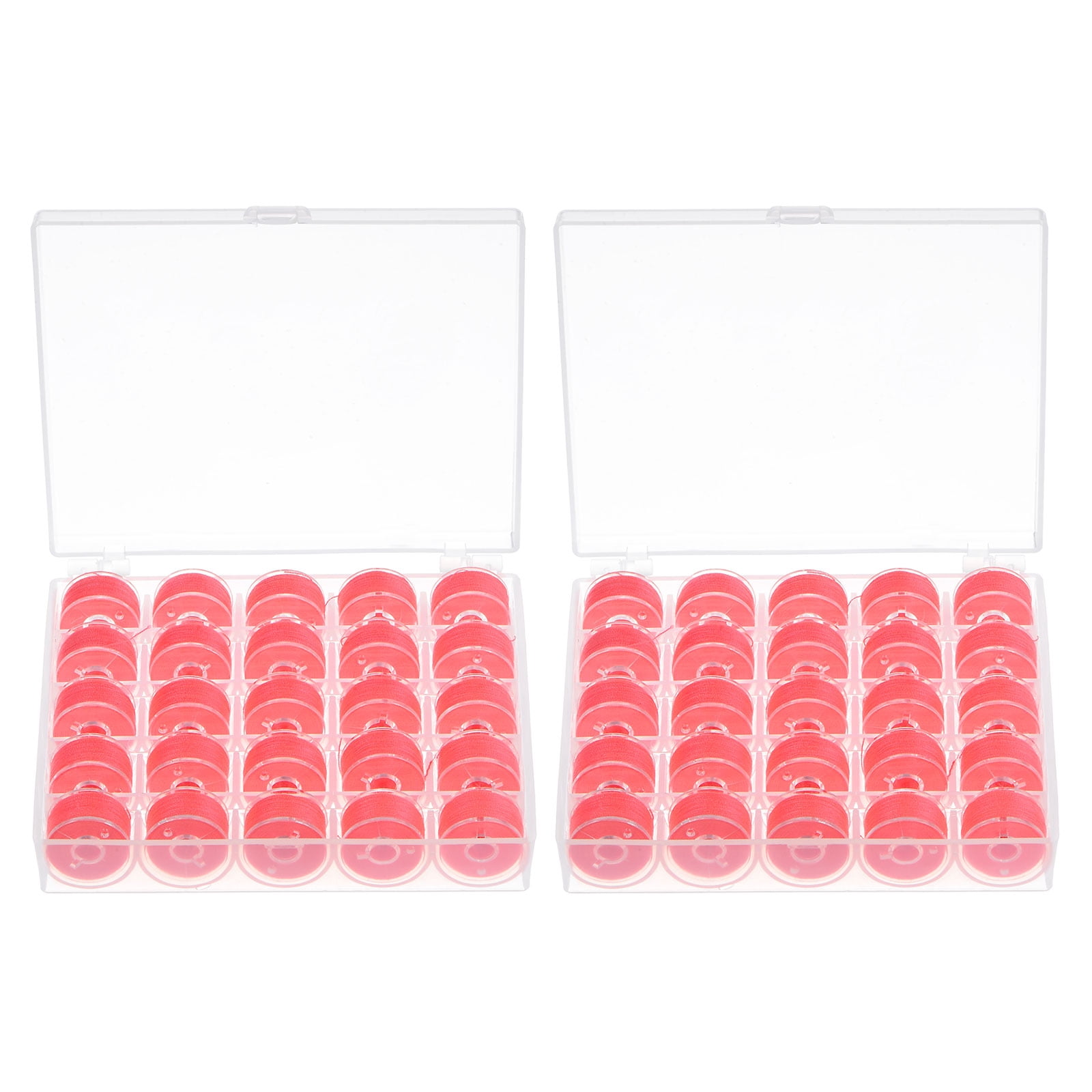 Pink Thread Bobbin Uxcell Prewound Bobbin Thread with Storage Case for Embroidery and ...