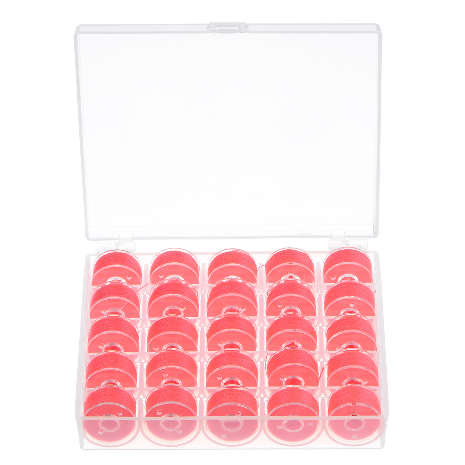 Pink Thread Bobbin Uxcell Prewound Bobbin Thread with Storage Case for Embroidery and ...