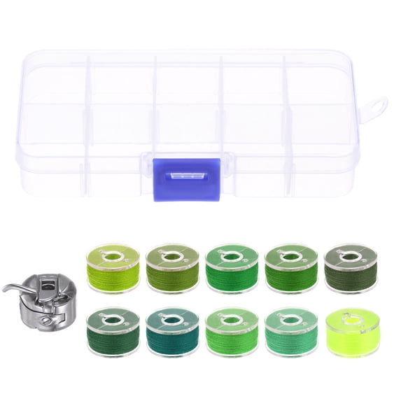 Uxcell Prewound Bobbins Thread Set with Bobbin Case for Sewing Machine ...