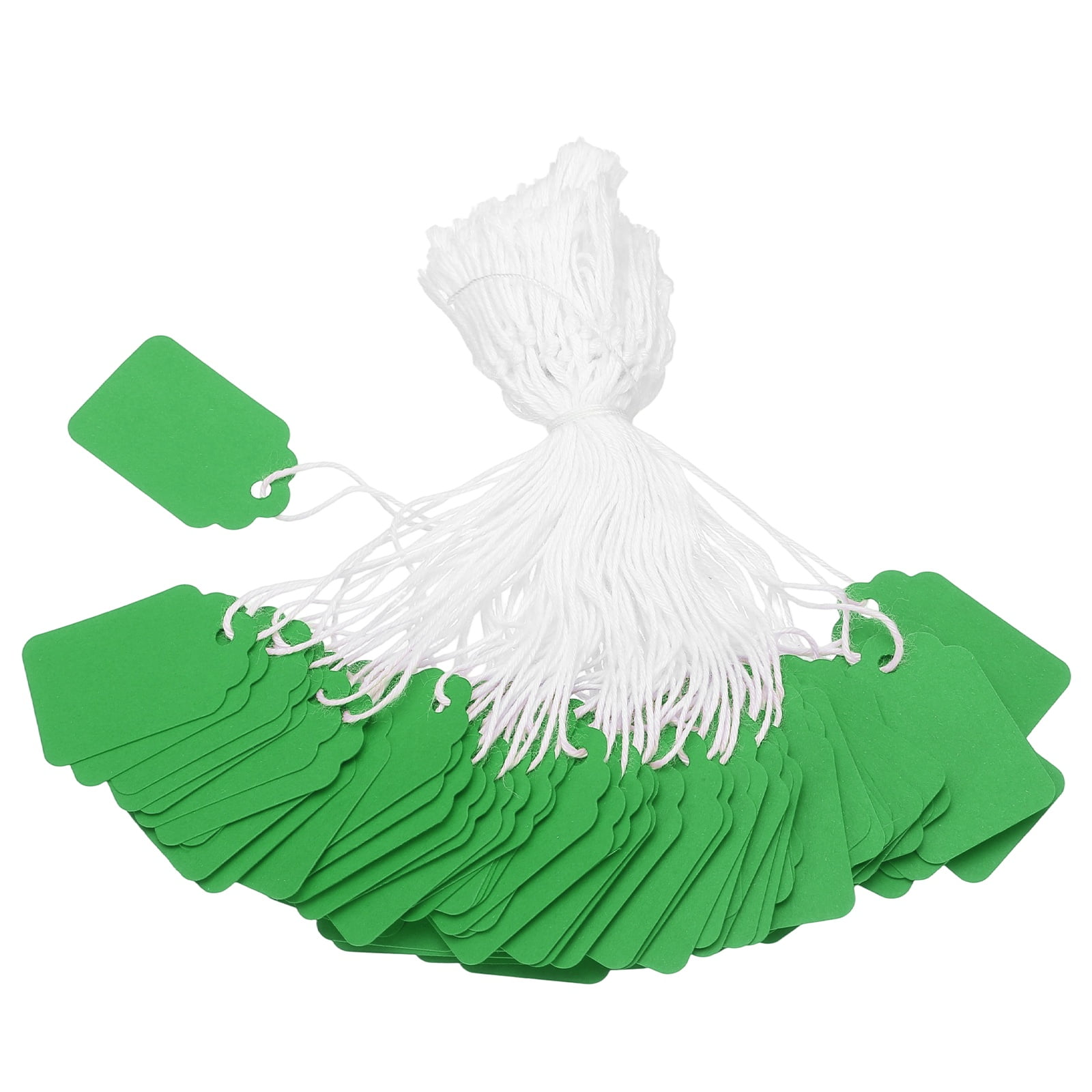500Pcs Price Tags With String Attached, Green Paper Hang Tags With