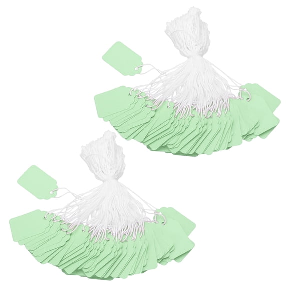 Uxcell Price Tags Blank Paper Hang Tag Writable Label with String Attached for Gift Pricing Jewelry Clothing Light Green