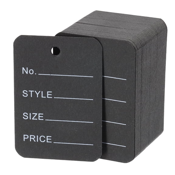 Uxcell Price Tags, (50 x 35 Mm, Black) (500Pcs) Pre-Printed Label Writable Price Paper Tag Perforated Garment Label Suit for - Pricing/Clothing/Gift/Jewelry