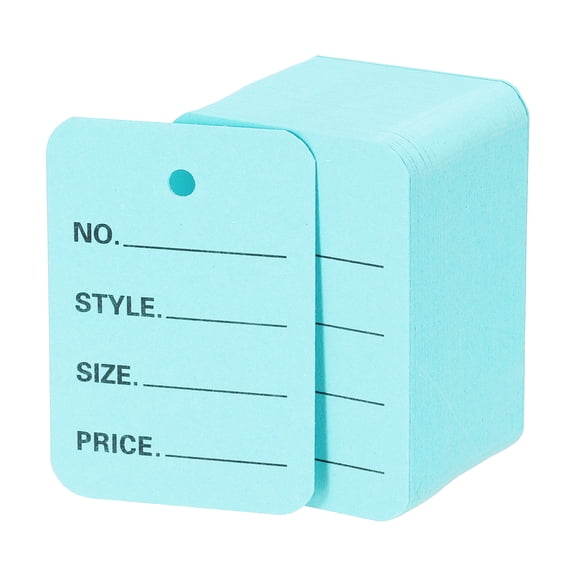 Uxcell Price Tags, (50 x 35 Mm, Blue) (500Pcs) Pre-Printed Label Writable Price Paper Tag Perforated Garment Label Suit for - Pricing/Clothing/Gift/Jewelry