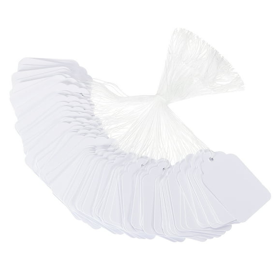 Uxcell Price Tags with String Attached, 100Pcs White Gift Jewelry Tag for Labeling, 1.89 x 1.18Inch