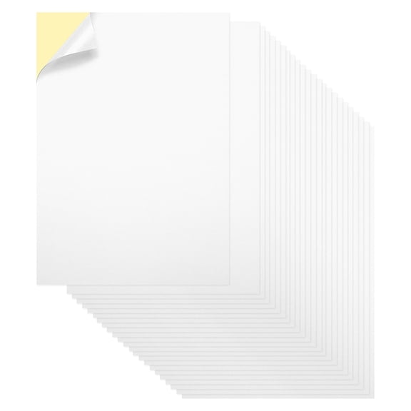 Uxcell Printable Sticker Paper, 50 Sheets 6" x 8" Colored A5 Self Adhesive Backing Cardstock Sticker Paper for Inkjet Printer Printing Crafts Scrapbooking Decor, Matte White