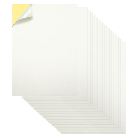 Uxcell Printable Sticker Paper, 50 Sheets 6" x 8" Colored A5 Self Adhesive Backing Cardstock Sticker Paper for Inkjet Printer Printing Crafts Scrapbooking Decor, Bright White