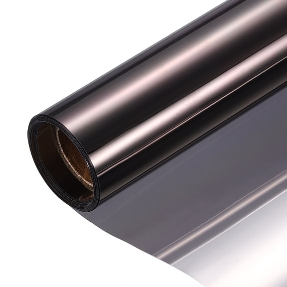 Uxcell Privacy Window Film, PET One-Way Mirror Window Tint Reflective Heat Control Self-Adhesive Cling Glass for Home and Office Daytime Privacy Protection, Black(15.7"x9.8 Ft)