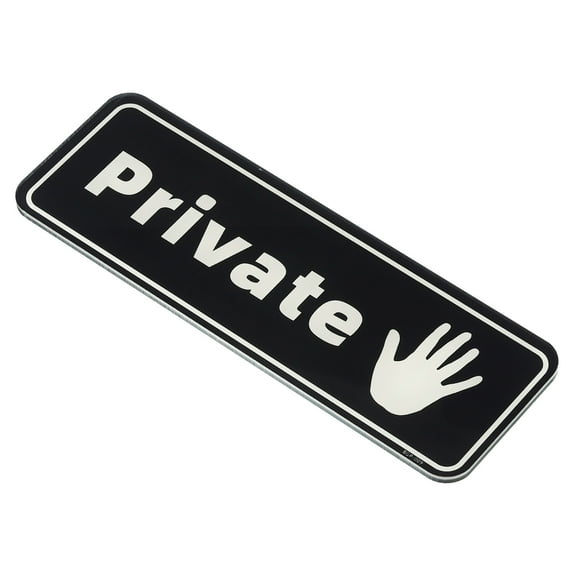 Uxcell Private Door Sign 9"x3" Self Adhesive Privacy Sticker Black