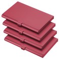 thumbnail image 1 of Uxcell Professional Business Card Holder Aluminum Slim Pocket Credit Card Case, Red 4 Pack, 1 of 5