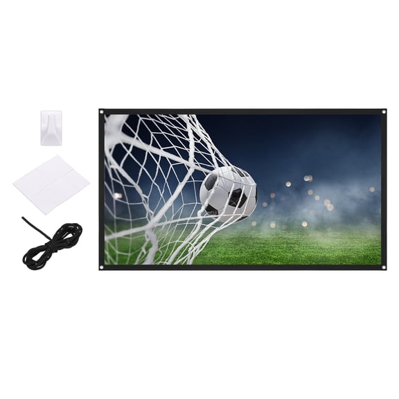 Uxcell Projector Screen 84 Inch 4K HD 16:9 Portable White Foldable Anti-Crease Movie TV Projector Screen for Camping Patio Backyard Bedroom Indoor Outdoor Wall Ceiling Hanging