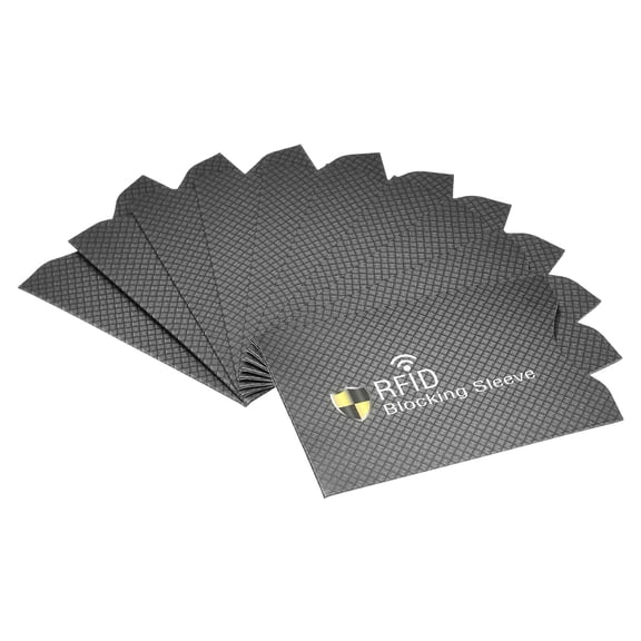 Uxcell Protect NFC Holder RFID Blocking Credit Card Sleeves, Black 10Pack
