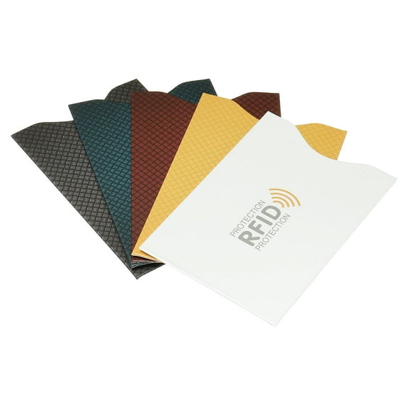 Uxcell Protect NFC Holder RFID Blocking Horizontal Credit Card Sleeves, 5 Colors 10 Pack