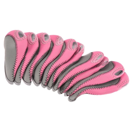 Uxcell Protection Sleeve Visible Window Golf Club Iron Head Cover Gray, Pink 10Pack