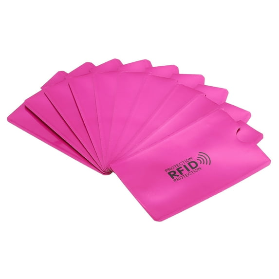 Uxcell Protector NFC Holder RFID Blocking Credit Card Sleeves Rose Red 10Pack