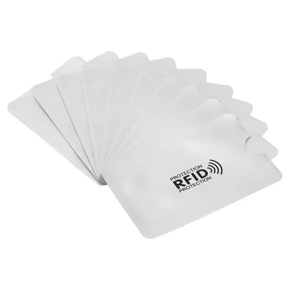 Uxcell Protector NFC Holder RFID Blocking Credit Card Sleeves Silver 30Pack
