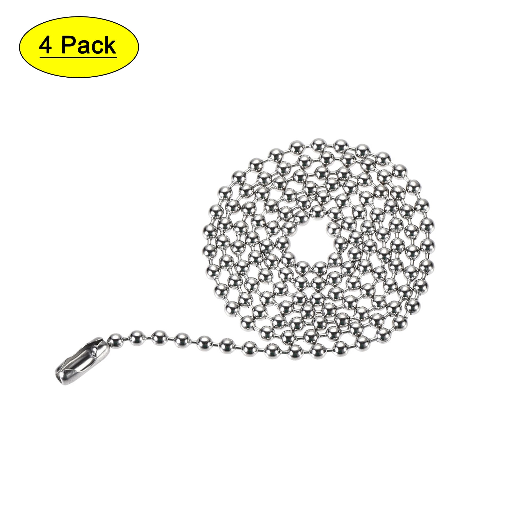 Uxcell Pull Chain Extension 1.97 Ft Stainless Steel 3.0mm Beaded for