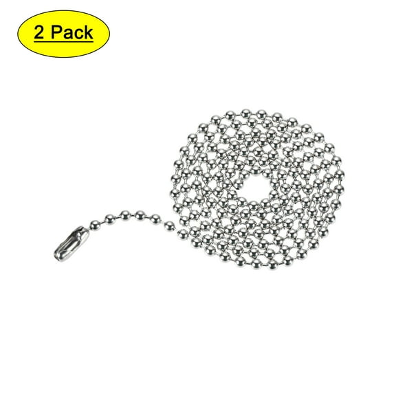 Uxcell Pull Chain Extension 2.13 Ft Stainless Steel 3.0mm Beaded for Light/Fan 2 Pack