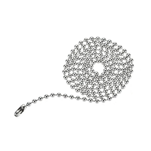 Uxcell Pull Chain Extension 3.28 Ft Stainless Steel 4.5mm Beaded for Light/Fan 1 Pack