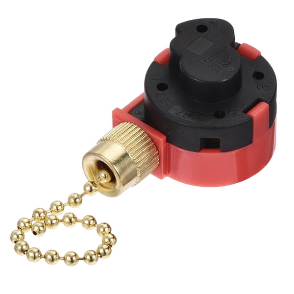 Uxcell Pull Chain Switch 3 Speed 4 Wire ZE-268S1 for Ceiling Fan Lamp Red 2pack
