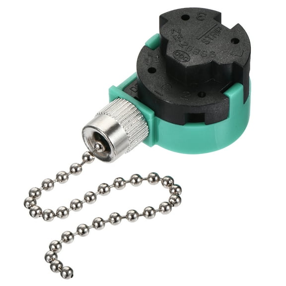 Uxcell Pull Chain Switch 3 Speed 4 Wire for Ceiling Fan Lamp Green Silver